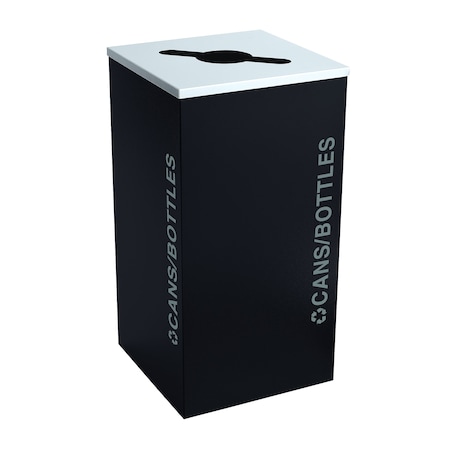 Ex-Cell Kaiser 24-Gal. Square Cans/Bottles Receptacle - Steel, Pebble Black Gloss RC-KDSQ-C BT-PBG